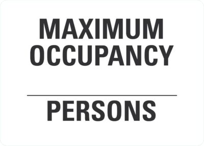 Maximum Occupancy (Blank) Persons