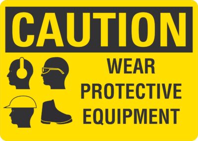 Caution Wear Protective Equipment with symbol