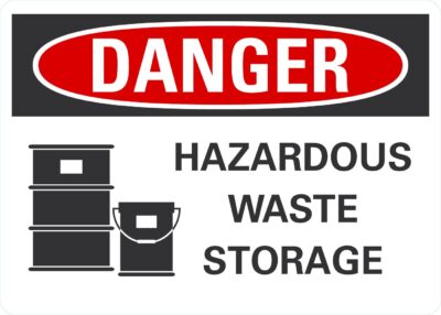 Danger Hazardous waste storage
