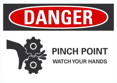 Danger Pinch point watch your hands