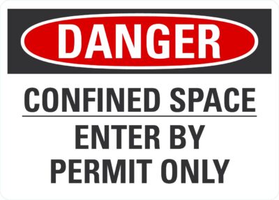 Danger Confined space enter by permit only