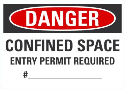 Danger Confined space entry permit required #__________