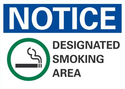 Notice Designated smoking area