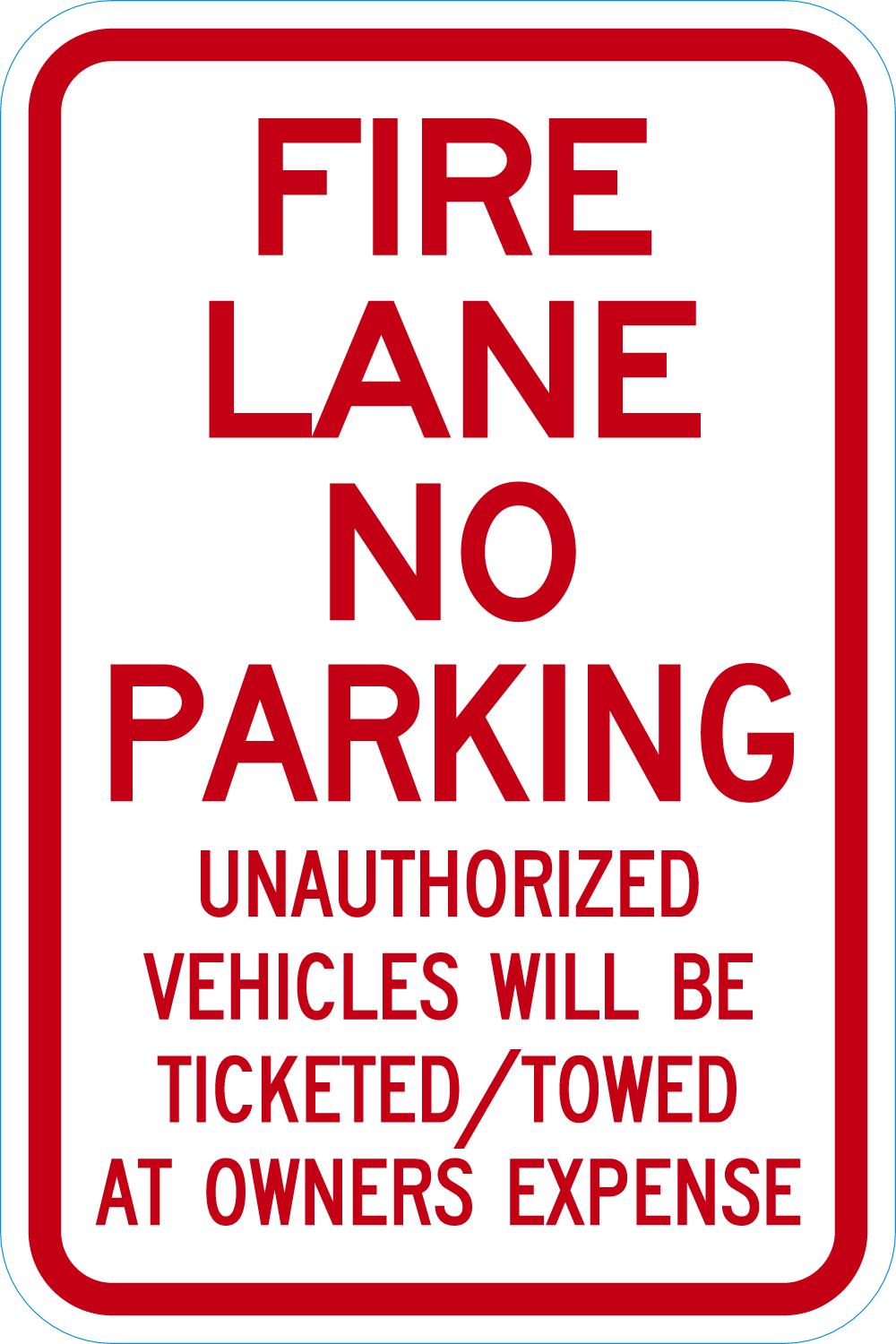 Fire Lane No Parking Unauthorized Vehicles Will - Image 2