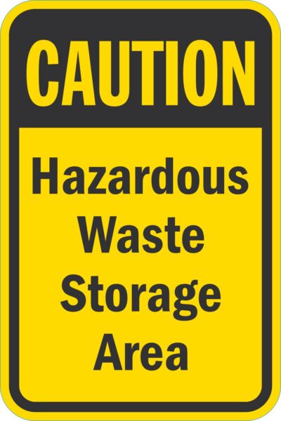 Caution Hazardous Waste Storage Area