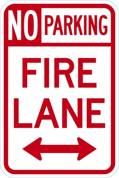 No Parking Fire Line (Double Arrow)