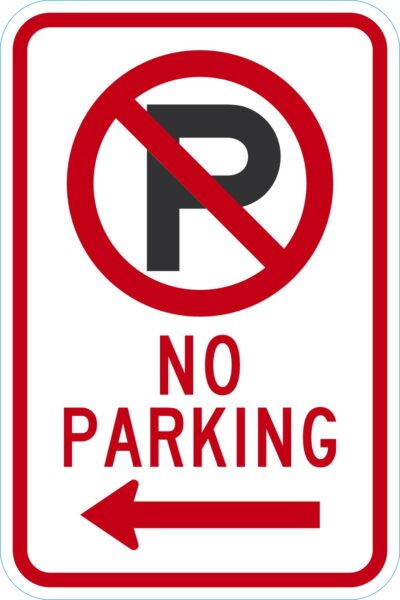 No Parking (No Parking Symbol And Left Arrow)