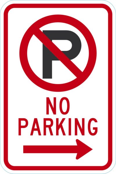 No Parking (No Parking Symbol And Right Arrow)
