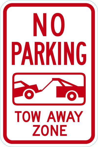No Parking Tow Away Zone (w/ Tow Away Sym)