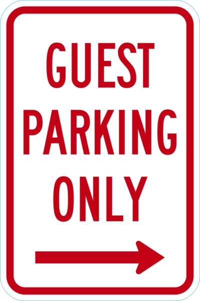 Guest Parking Only ->