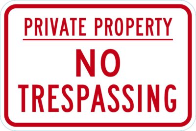 Private Property No Tresspassing