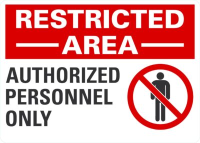 Restricted Area Authorized Personnel Only (W/Sym)