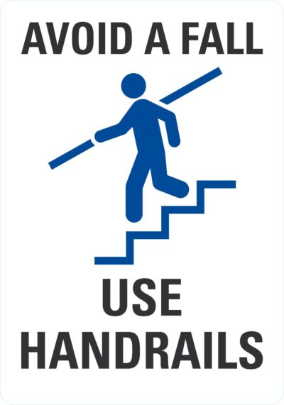Avoid A Fall Use Handrails (W/Sym)