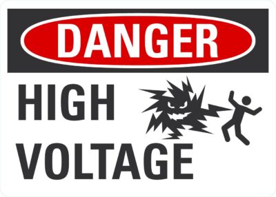 Danger High Voltage (W/Sym)