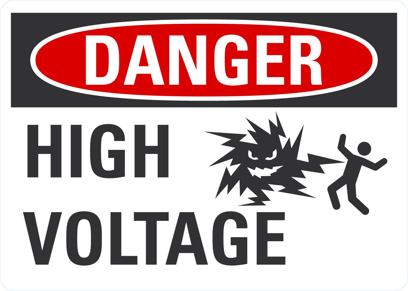 Danger High Voltage (W/Sym)