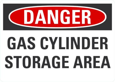 Danger Gas Cylinder Storage Area