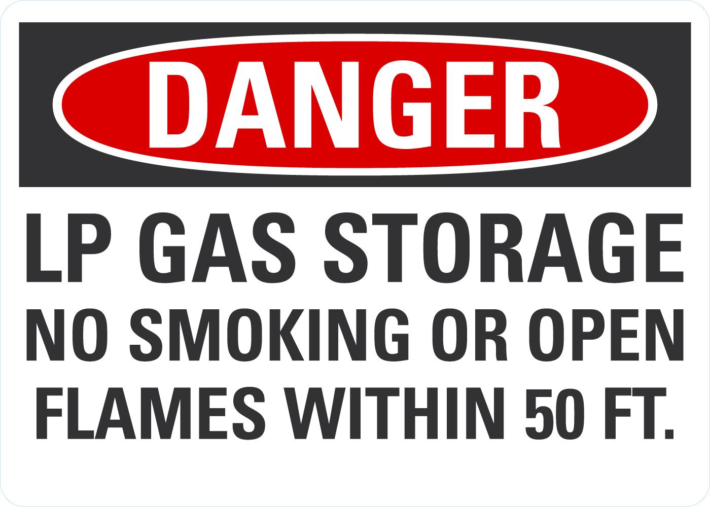 Danger Lp Gas Storage No Smoking Or Open Flames