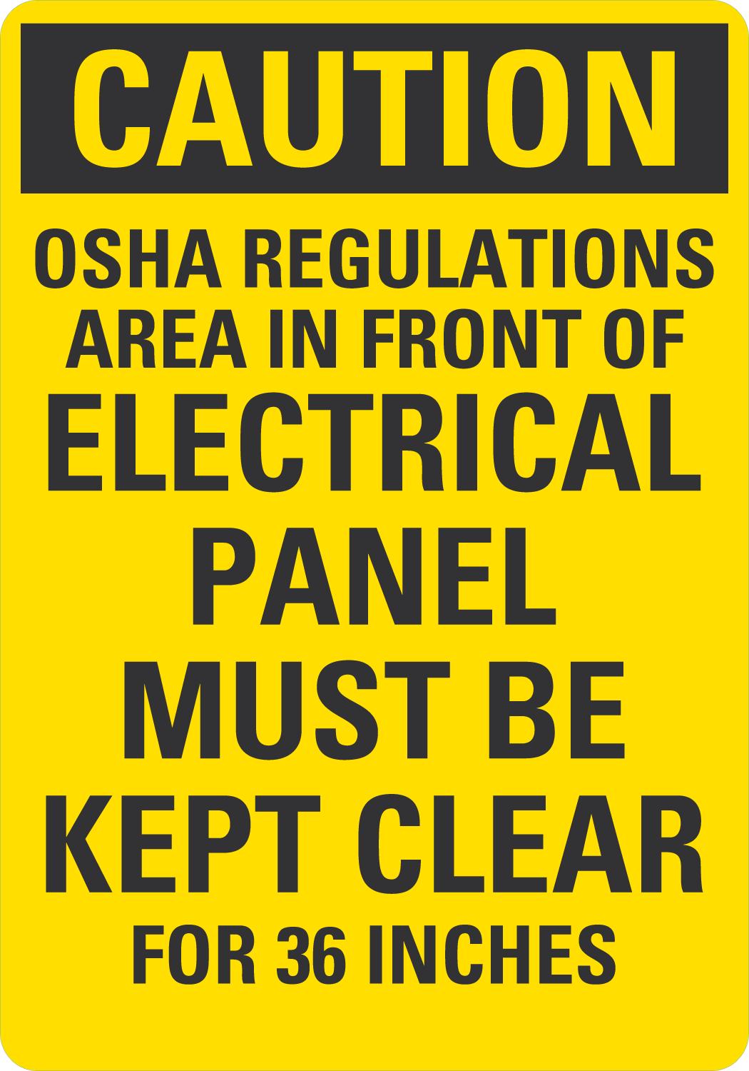 Caution Osha Regulations Areain Front Electrical - Image 2