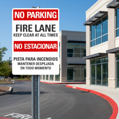 No Parking Fire Lane Keep Clear At All Times No Estacionar