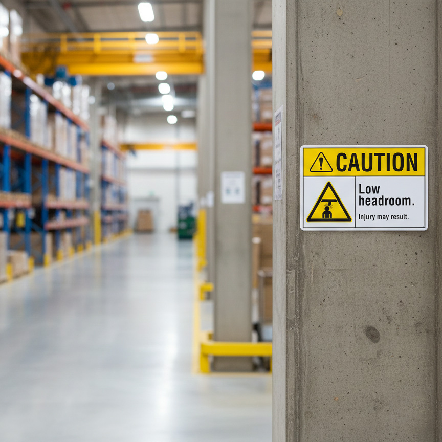 Caution Low headroom. Injury may result.