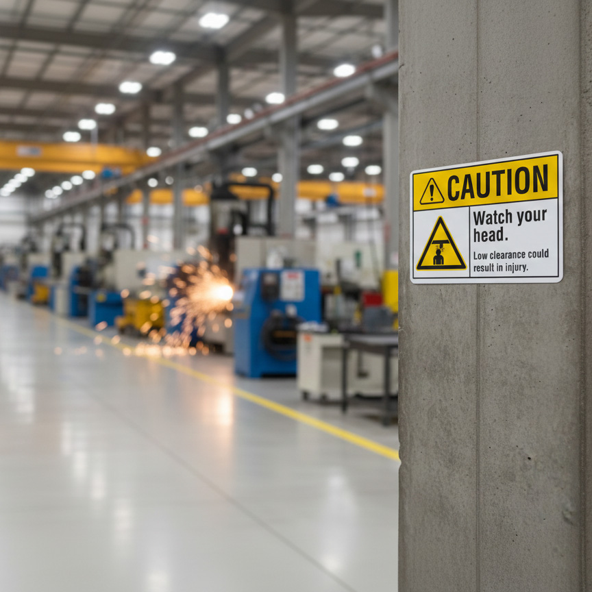 Caution Watch your head. Low clearance could result in