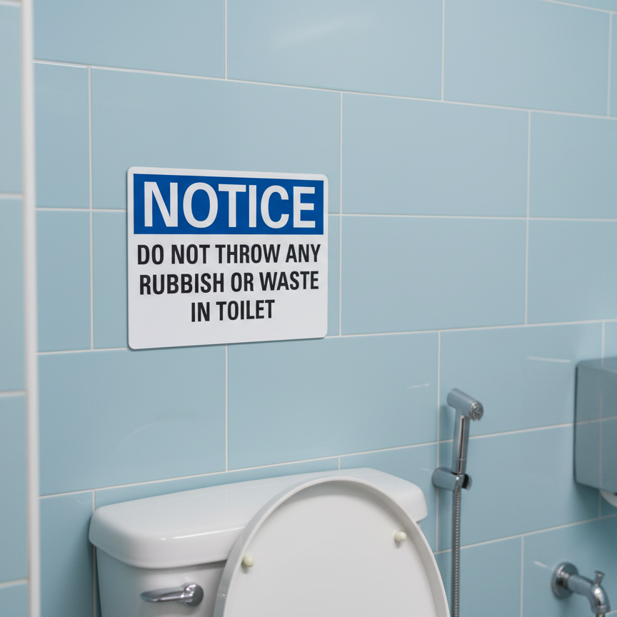 Notice Do Not Throw Any Rubbish Or Waste In Toilet - Image 2