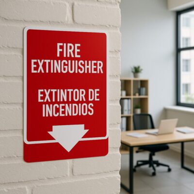 Fire Extinguisher Extintor De Incendios (w down arrow)