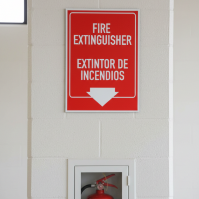 Fire Extinguisher Extintor De Incendios (w down arrow)