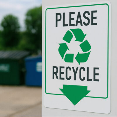 Please Recycle (w sym & down arrow)