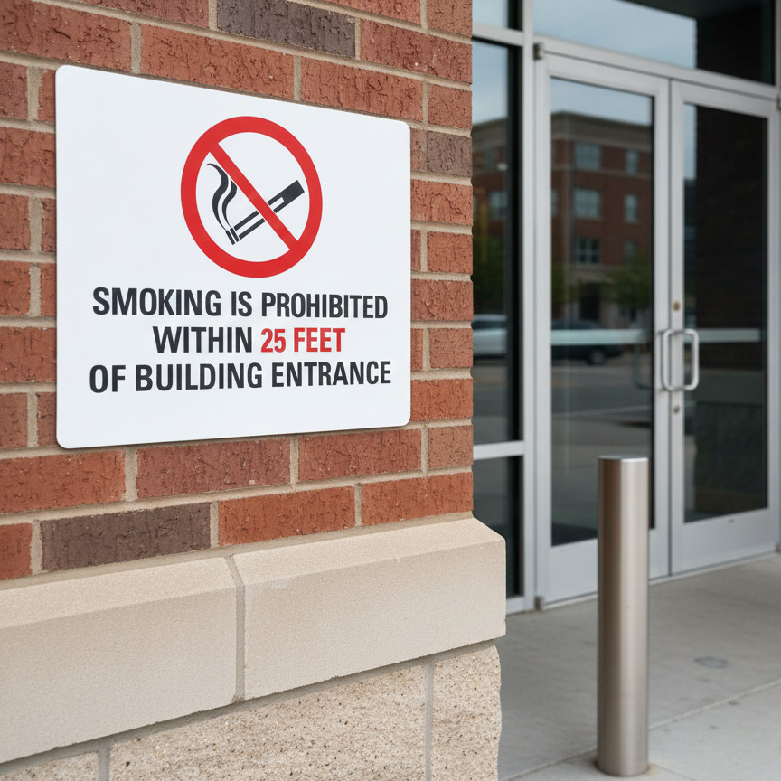 (Sym) Smoking Is Prohibited Within 25 Feet Of Building