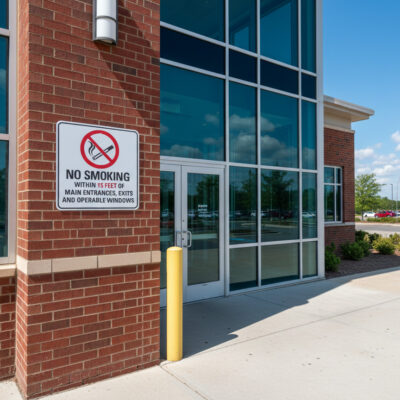 (Sym) No Smoking Within 15 Feet Of Main Entrances, Exits And