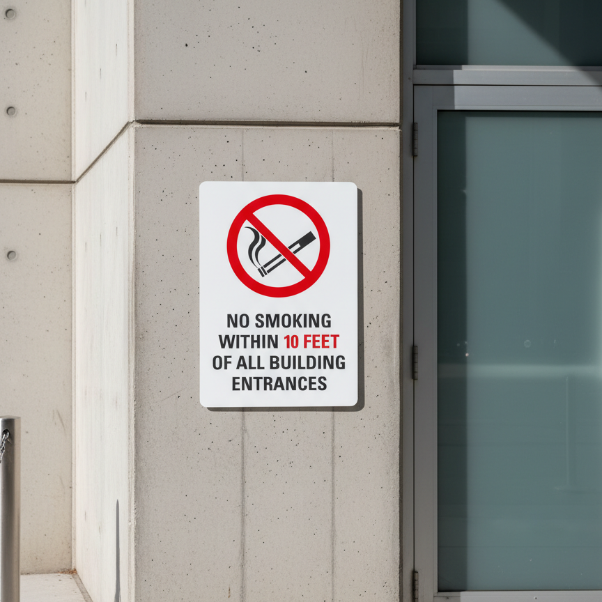 (Sym) No Smoking Within 10 Feet Of All Building Entrances - Image 2