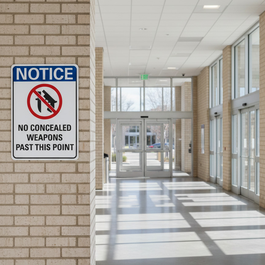 Notice No Concealed Weapons Past This Point (Sym)
