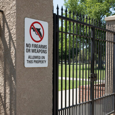 (Sym) No Firearms Or Weapons Allowed On This Property