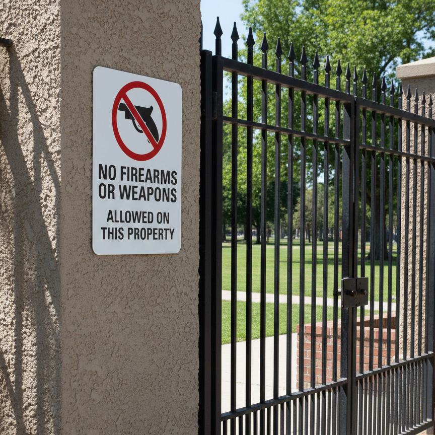(Sym) No Firearms Or Weapons Allowed On This Property