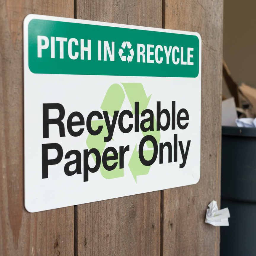Pitch In (Sym) Recycle Recyclable Paper Only (Sym) - Image 2