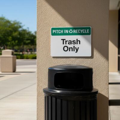 Pitch In (Sym) Recycle Trash Only