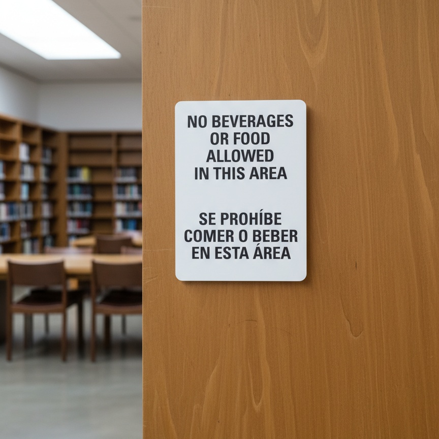 No Beverages Or Food Allowed In This Area Se Prohibe Comer O - Image 3