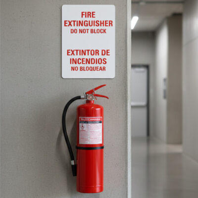 Fire Extinguisher Do Not Block Extintor De Incendios No