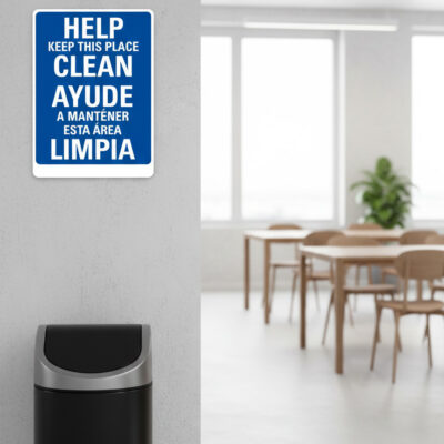 Help Keep This Place Clean Ayude A Mantener Esta Area Limpia