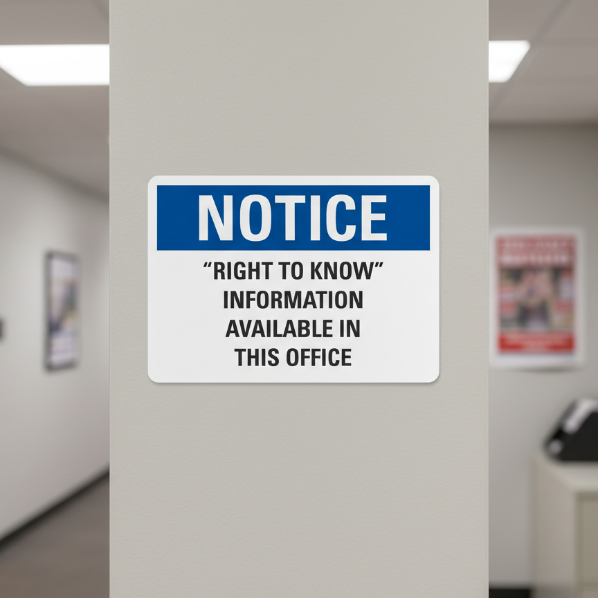 Notice Right To Know Information Available In This Office - Image 2