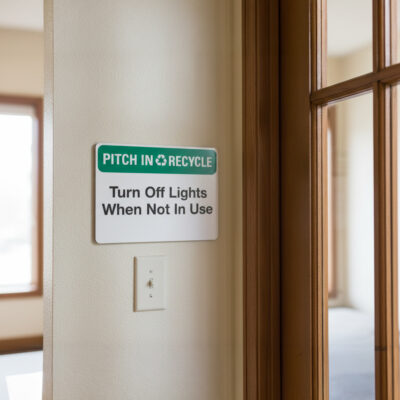 Pitch In (Sym) Recycle Turn Off Lights When Not In Use