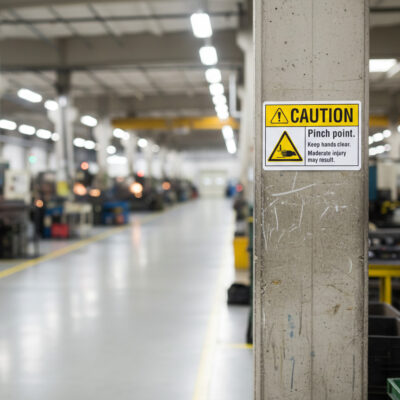 Caution Pinch point. Keep hands clear. Moderate injury