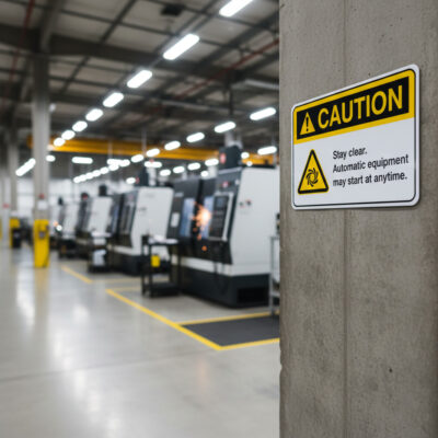 Caution Stay clear. Automatic equipment may start at an