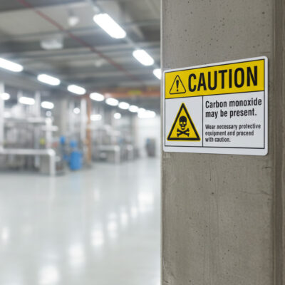 Caution Carbon monoxide may be present. Wear necessary