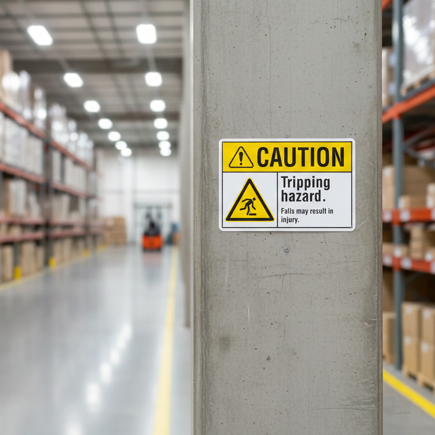 Caution Tripping hazard. Falls may result in injury.