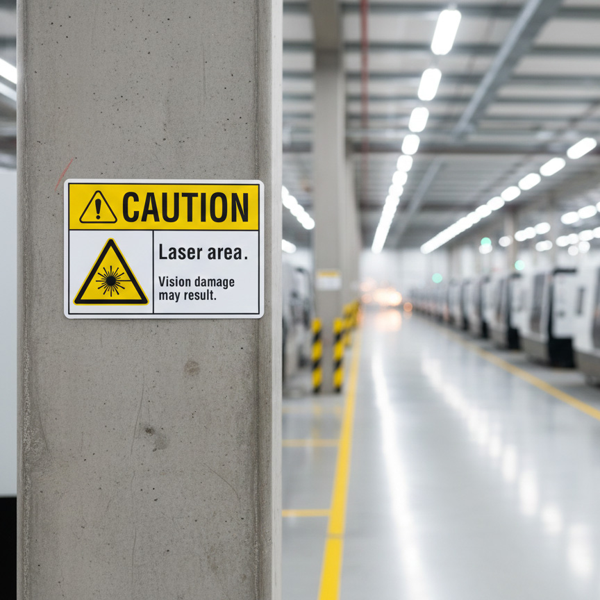 Caution Laser area. Vision damage may result.