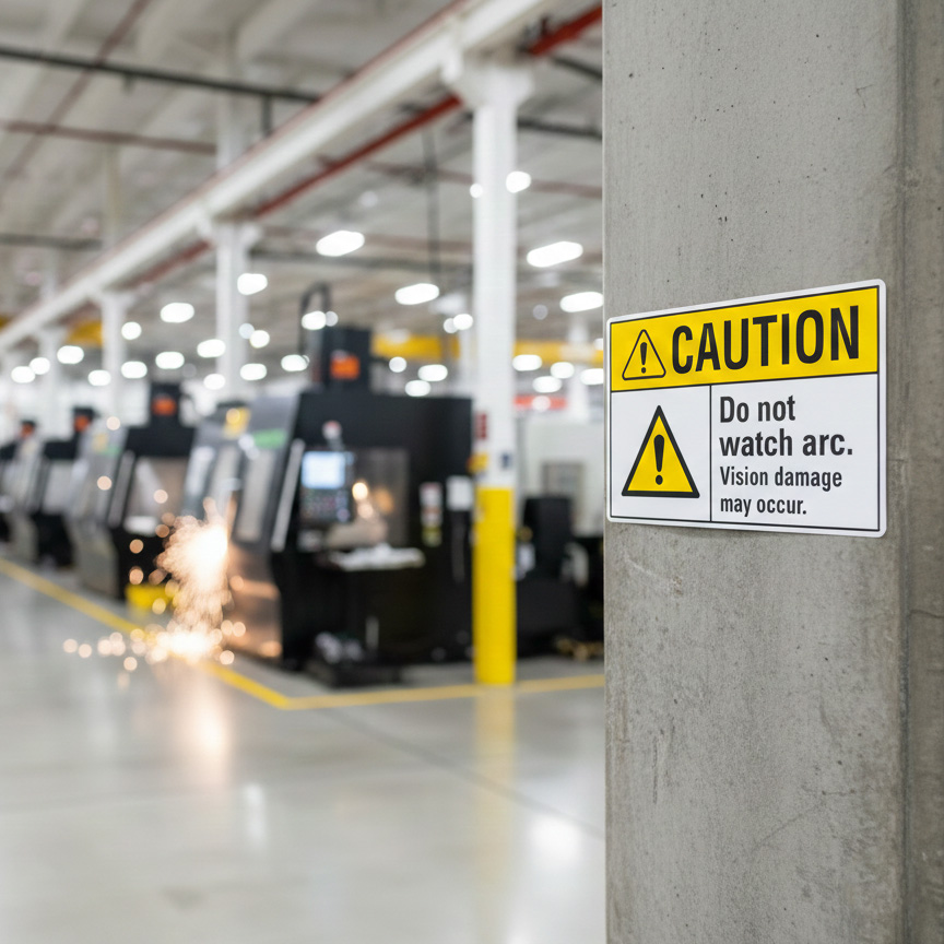 Caution Do Not Watch Arc. Vision Damage May Occur with