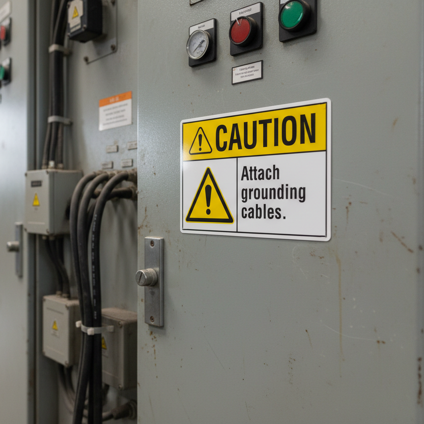 Caution Attach grounding cables. - Image 2