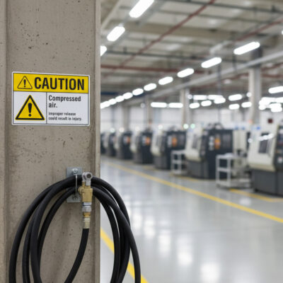 Caution Compressed air. Improper release could result i